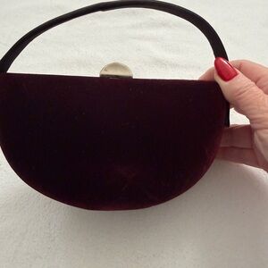 La Regale Deep Red Velvet Mini Bag